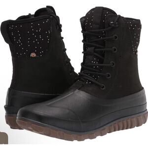 Bogs Z69113 Womens Black Classic Casual Zip Tall Duck Boot Size 10 M NWT